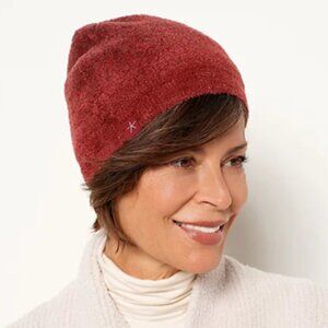 BAREFOOT DREAMS CozyChic Lite Confetti Beanie Crimson Red Rosewood